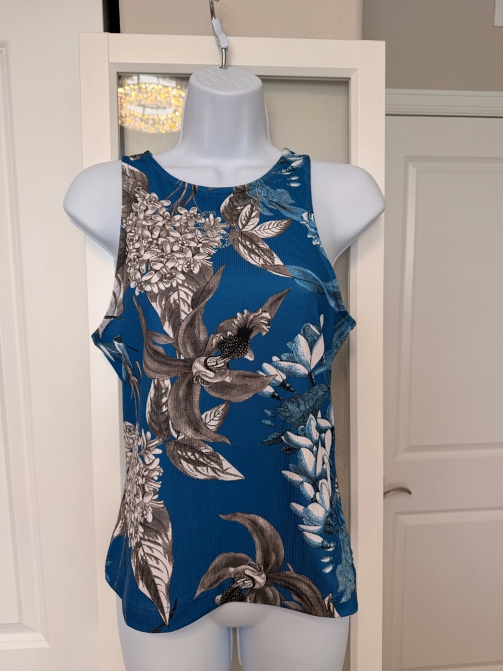 Guess Blue Floral Tank Top